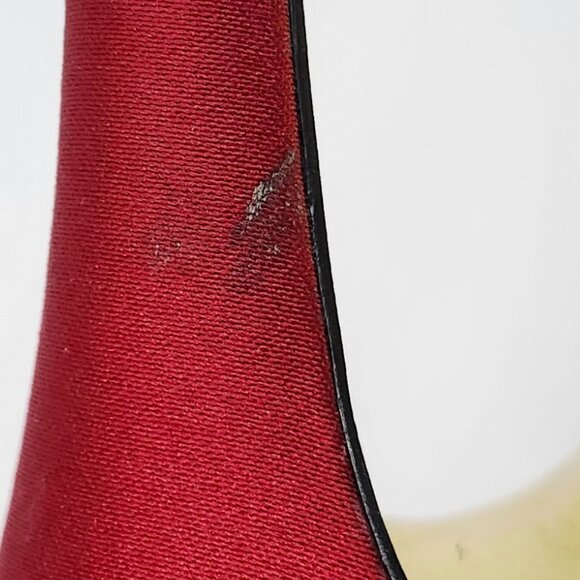 Nina Women's Red Peep Toe High-Heel W/Black Rhinestones Size 7.5 & 8.5 - Picture 8 of 13